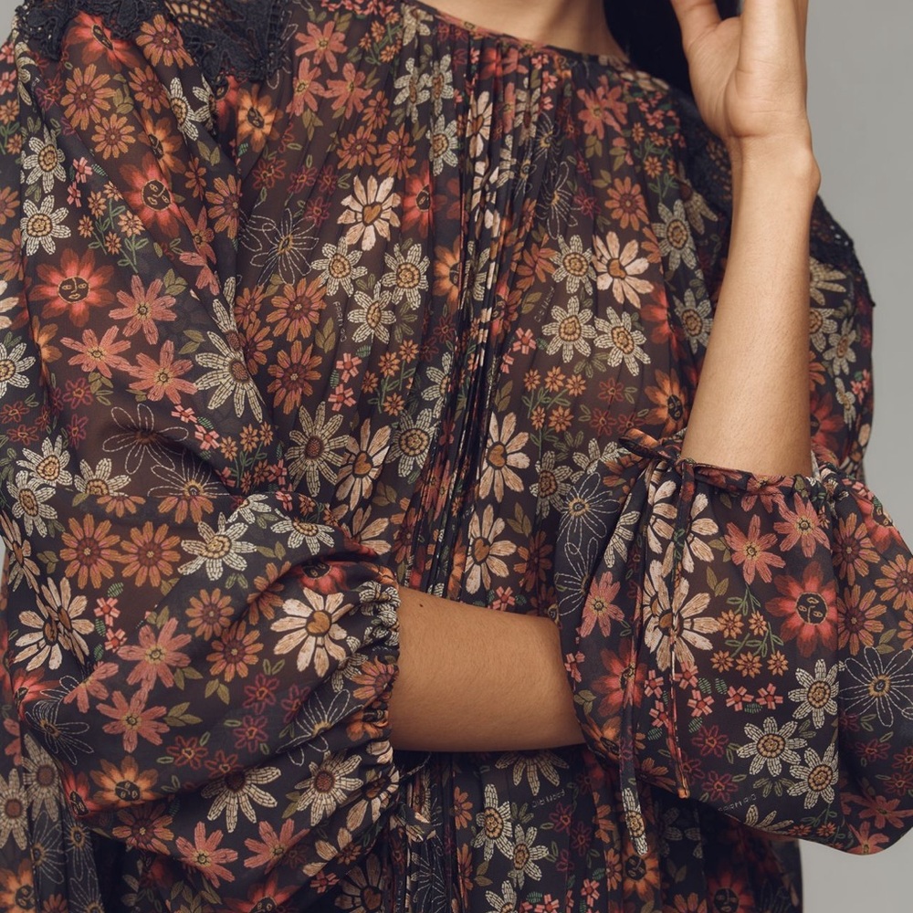FARM Rio Floral Blouse - Black, Red, Cream